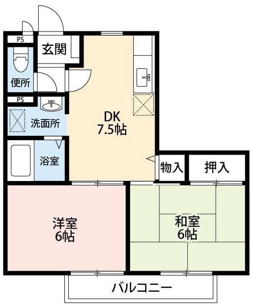 伊賀市ゆめが丘のアパートの間取り