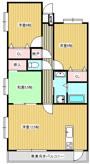 シェーンベルク安東の間取り