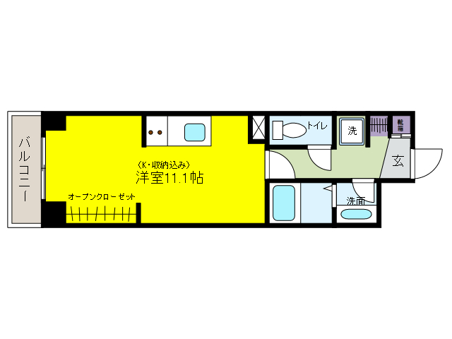 芦屋市業平町のマンションの間取り