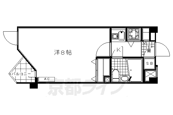 京都市東山区上馬町のマンションの間取り