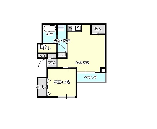 姫路市東延末のマンションの間取り