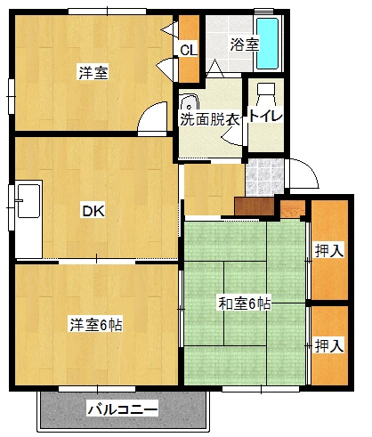 【サンヒルズ鷹の巣Ｂの間取り】