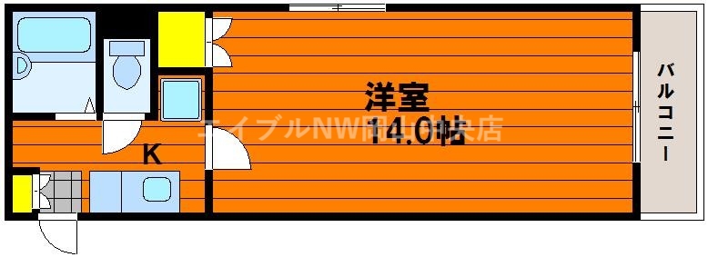 岡山市北区富原のマンションの間取り