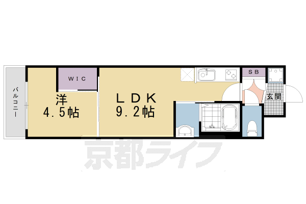 京都市南区八条源町のマンションの間取り