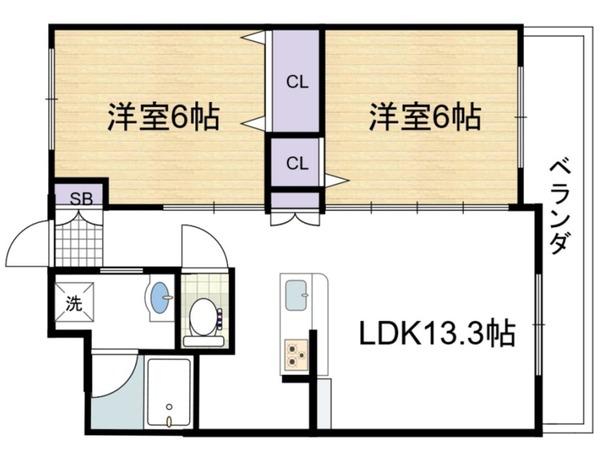 シャンピア西田辺の間取り