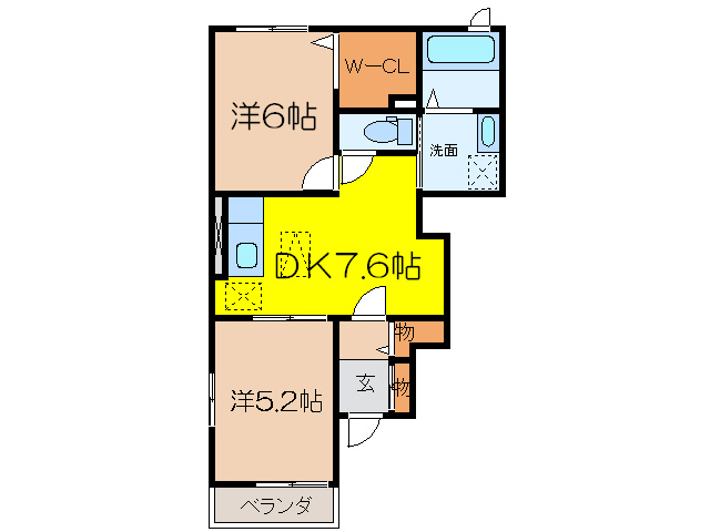 島原市柿の木町のアパートの間取り