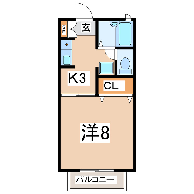 郡山市八山田のアパートの間取り