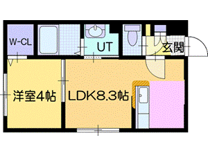 北広島市共栄町のマンションの間取り