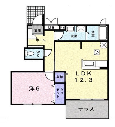 登米市中田町石森のアパートの間取り