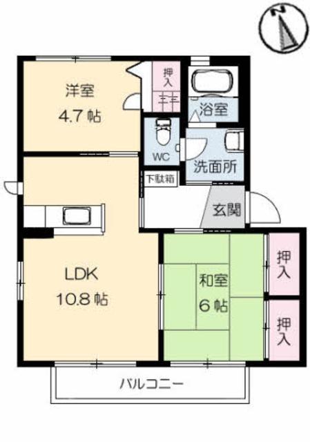 プレミノール古三津　Ａ棟の間取り