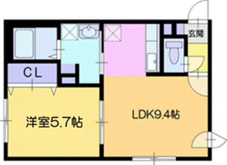 札幌市白石区本郷通のマンションの間取り