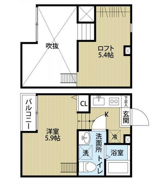 松戸市樋野口のアパートの間取り