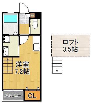 【ＩＮＶＥＳＴ町上津役の間取り】