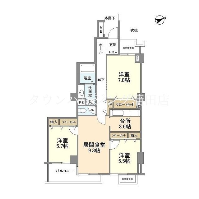 大田区田園調布本町のマンションの間取り