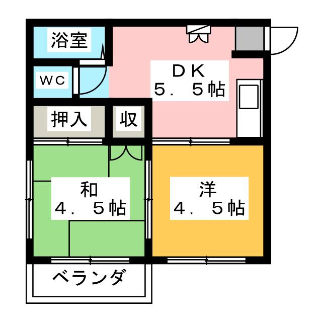 第２パーク越谷の間取り