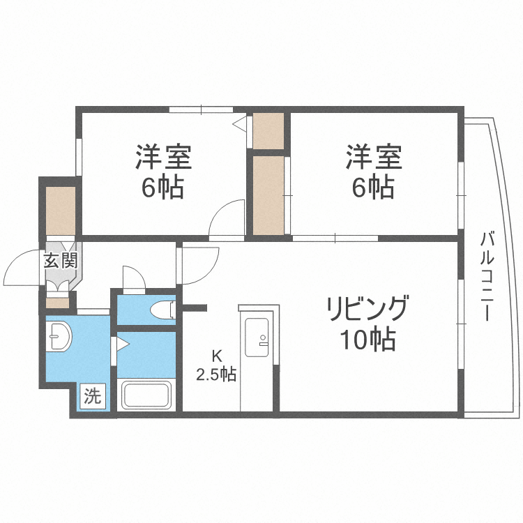 札幌市中央区宮ケ丘のマンションの間取り