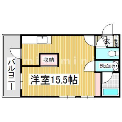 熊本市北区清水亀井町のアパートの間取り