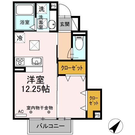 桑名市星見ヶ丘のアパートの間取り