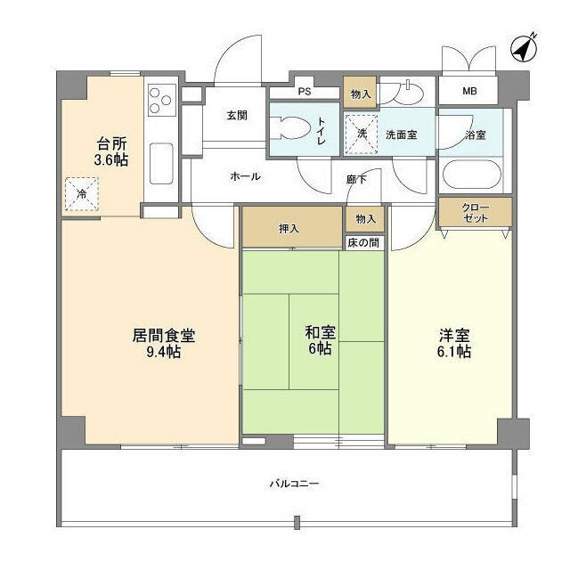 千葉市美浜区打瀬のマンションの間取り