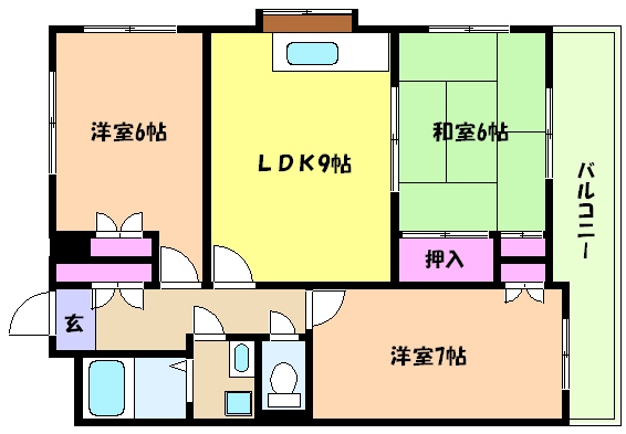 神戸市東灘区御影塚町のマンションの間取り