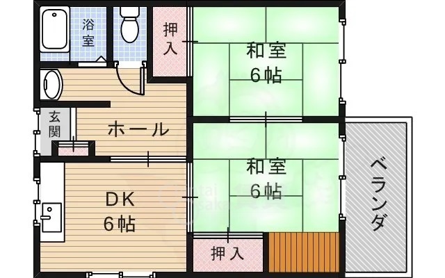 凌雲荘(北)の間取り