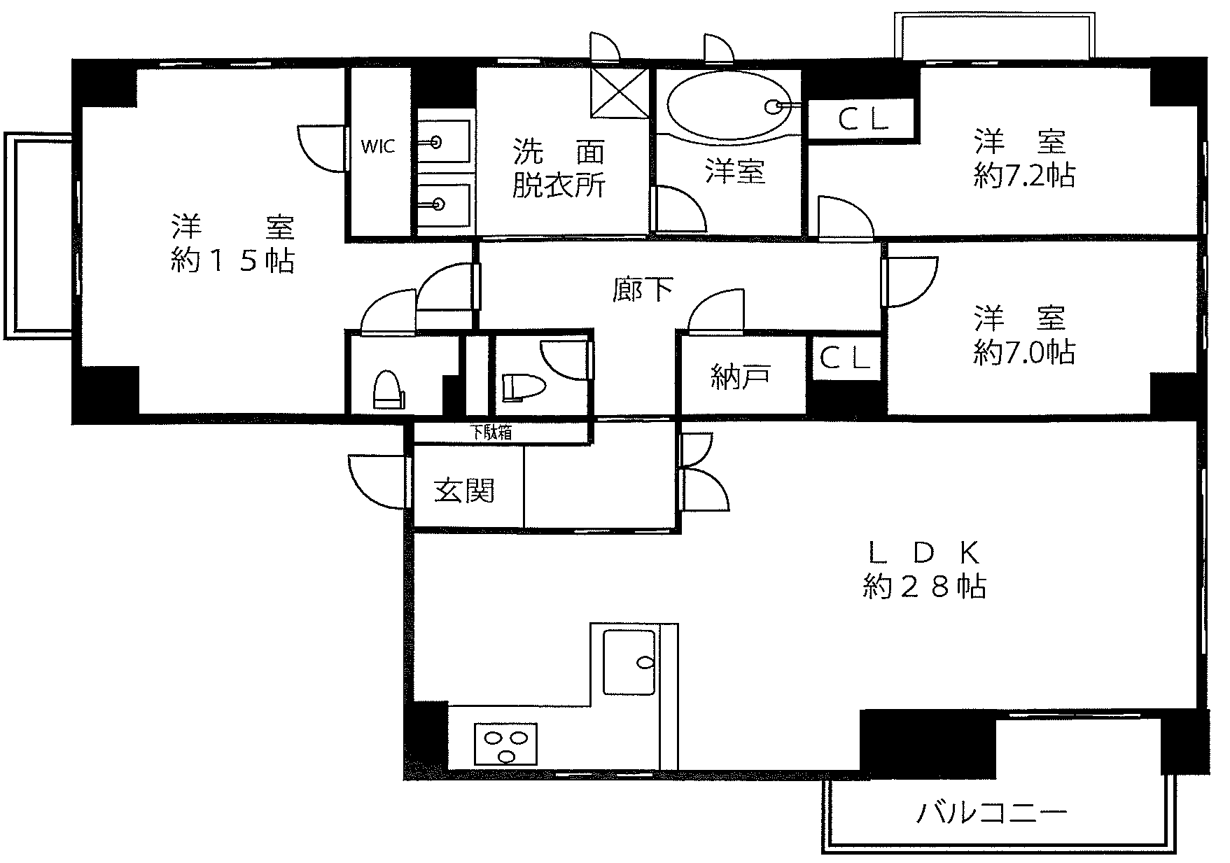 コート帝塚山中の間取り