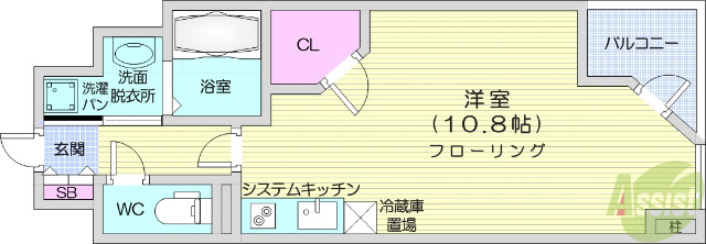 HF晩翠通レジデンスの間取り