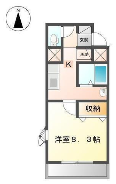 伊予市下吾川のマンションの間取り