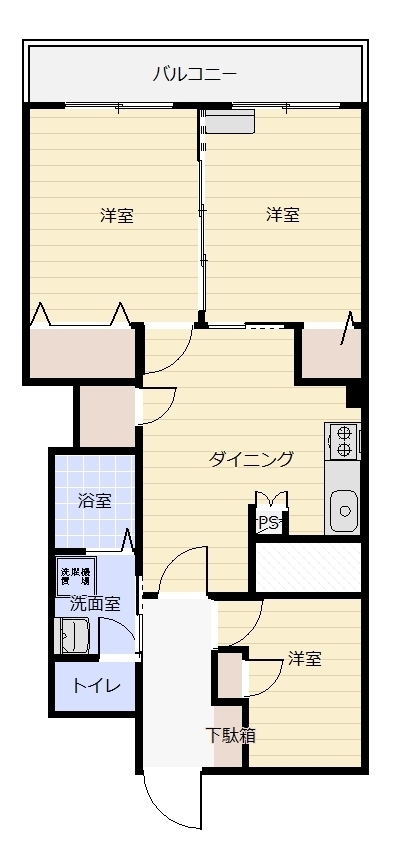 目黒区自由が丘のマンションの間取り