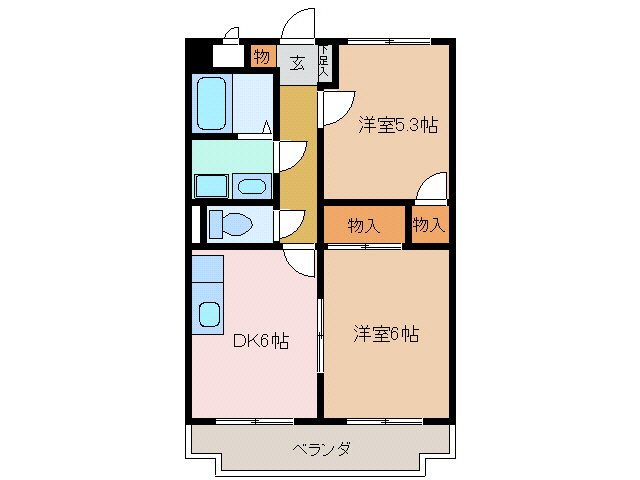 三重郡菰野町大字菰野のマンションの間取り