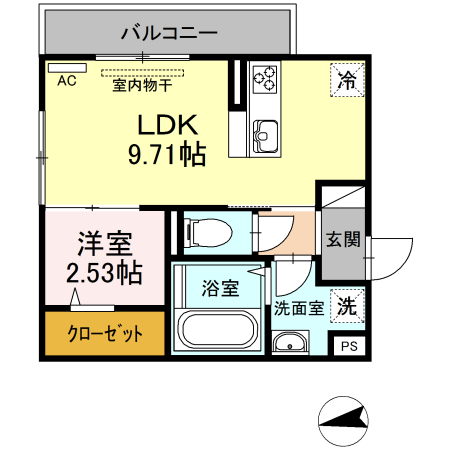 リビングタウン富木島　B棟の間取り