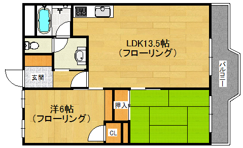 福岡市城南区田島のマンションの間取り