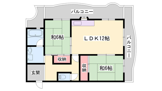 和興花影ハイツの間取り