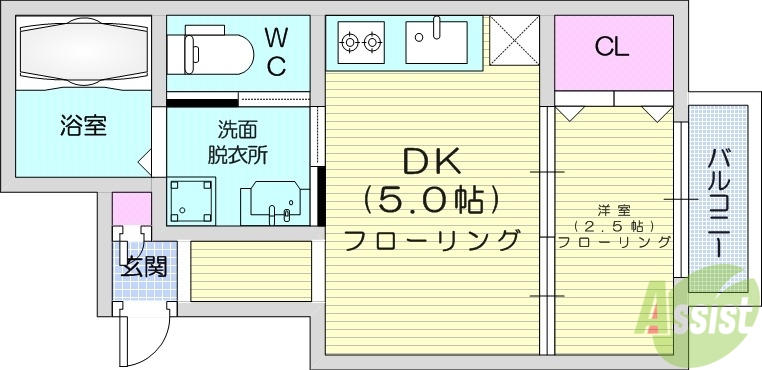 グランドール川内1の間取り