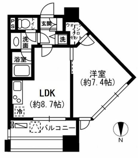 【新宿区市谷本村町のマンションの間取り】