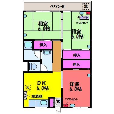 クローネ太閤山Ｄ棟の間取り