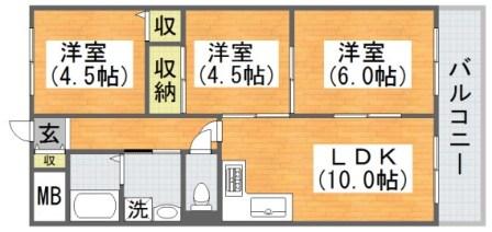 大阪市平野区喜連のマンションの間取り