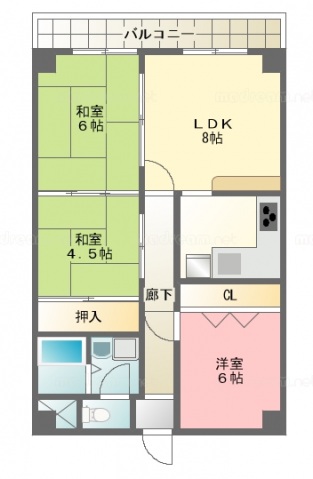 豊能郡能勢町下田のマンションの間取り