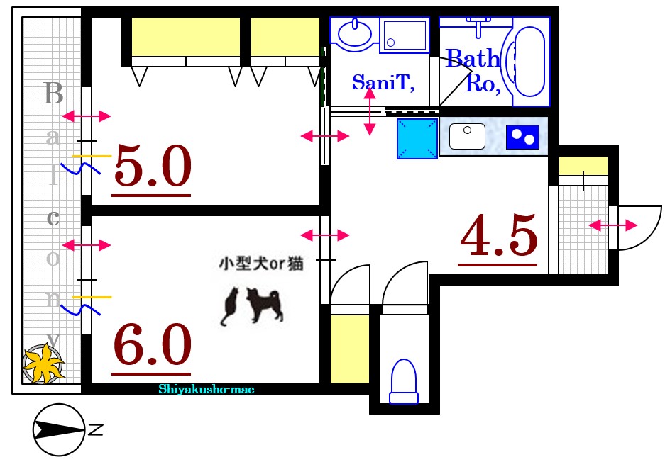 広島市中区昭和町のマンションの間取り