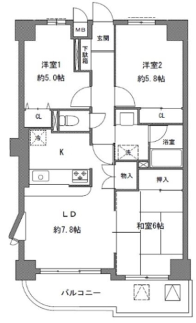 コリーヌアンソレイエの間取り