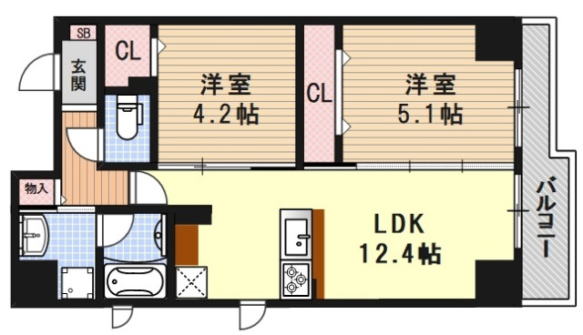 ルッソ烏丸五条の間取り