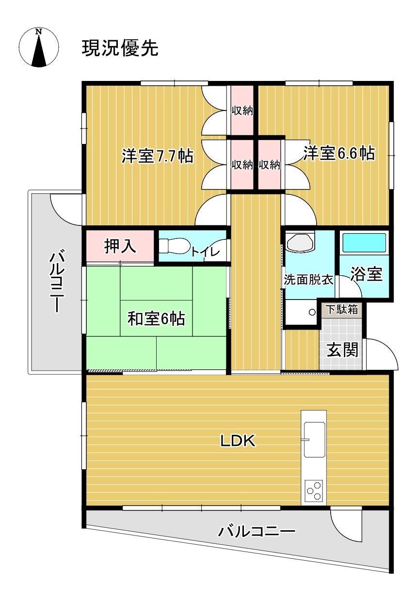 ダイヤ２６篭田　Ｂの間取り