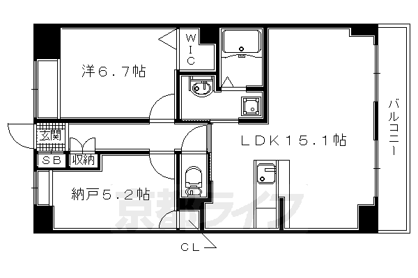 宇治市大久保町のマンションの間取り