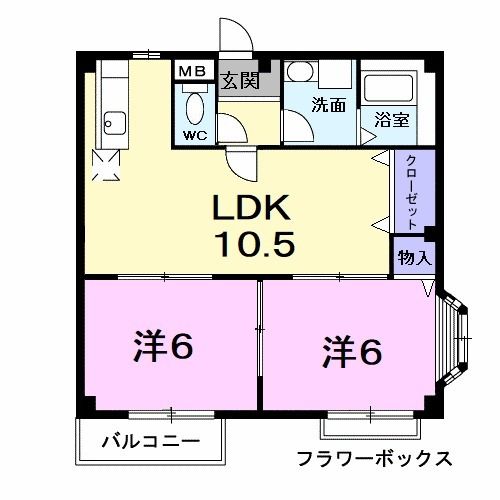 稲沢市駅前のアパートの間取り