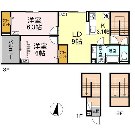 中野区江古田のアパートの間取り