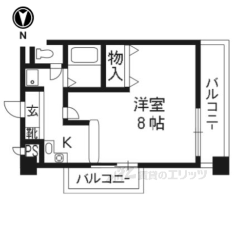 アパートメント宝ヶ池の間取り