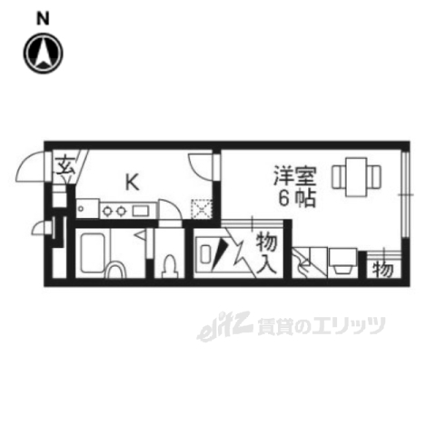 京都市南区吉祥院仁木ノ森町のアパートの間取り