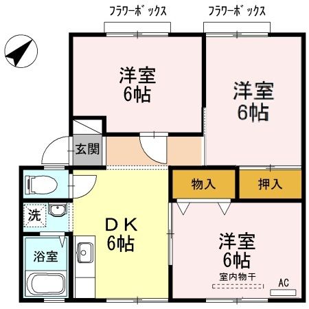 サンビレッジ楠乃 A棟の間取り写真