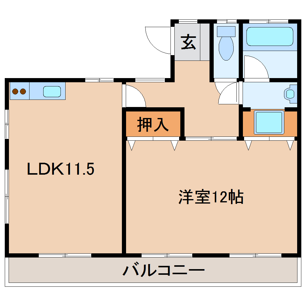 武忠マンションBの間取り