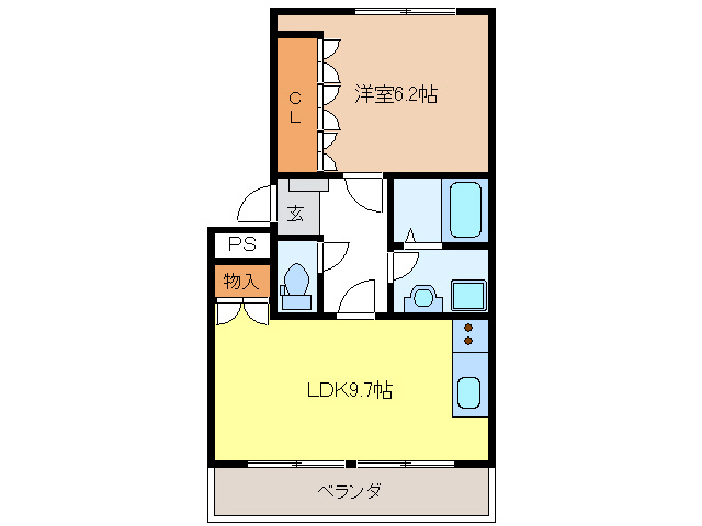 岐阜市下西郷のアパートの間取り